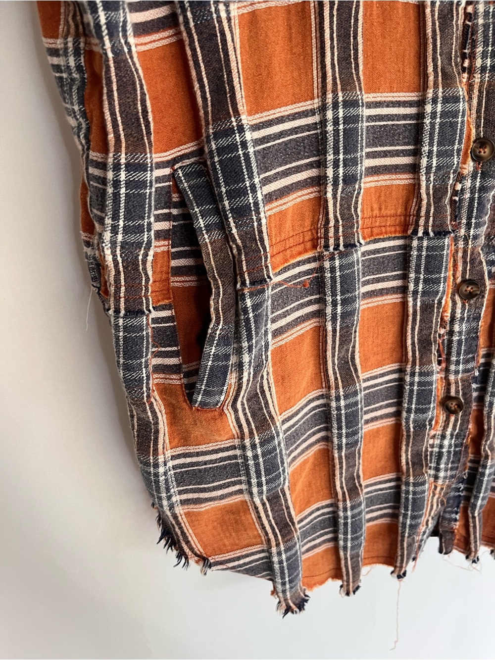 Oli & Hali Orange and Black Plaid Button-Up Shirt - Picture 3 of 13
